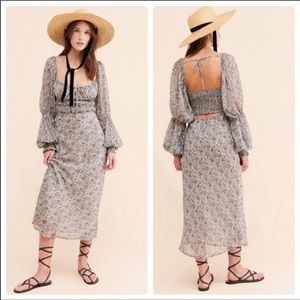 Free People Aglow Floral Midi Dress Medium